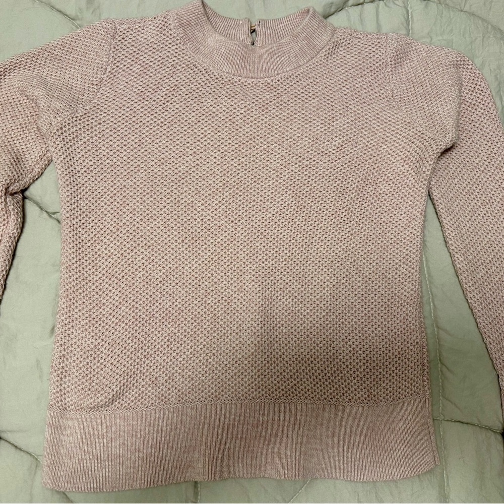 LOFT Blush Knit Sweater 100% Cotton Size Small
